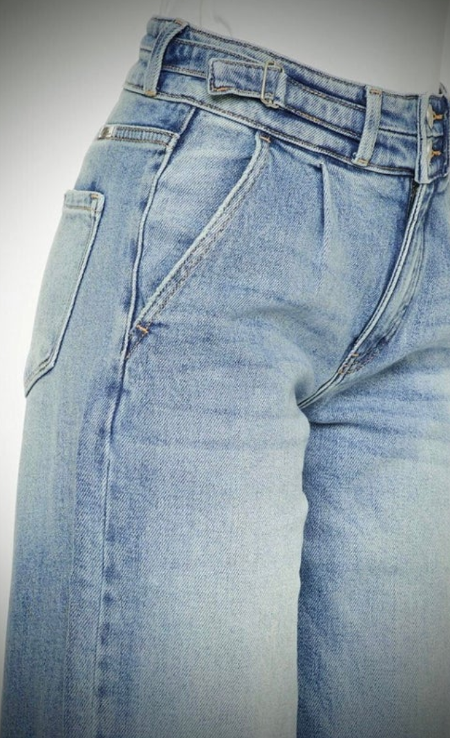 KanCan Wide Leg Side Buckle Detail