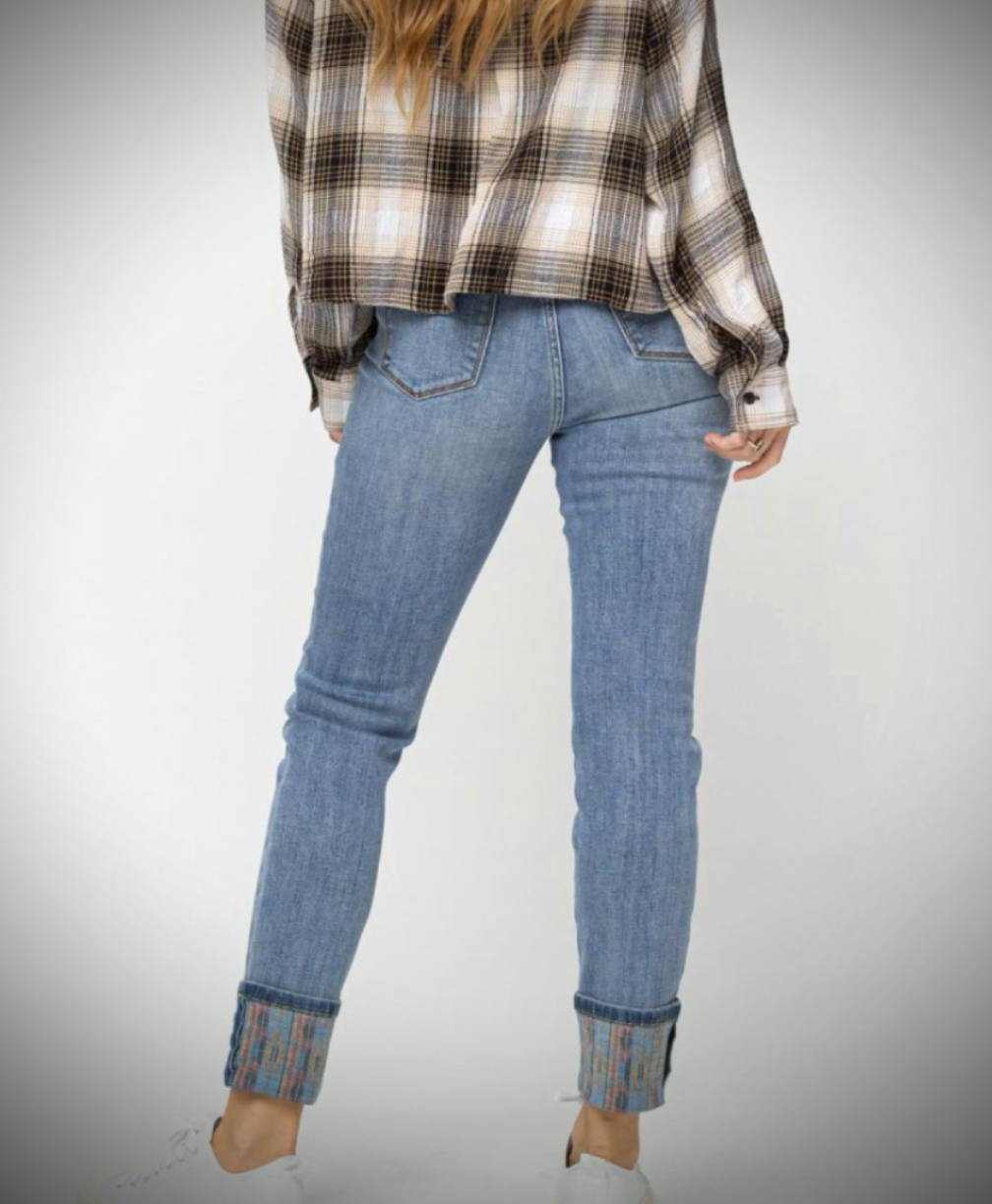 Judy Blue Southwest Cuff Skinny