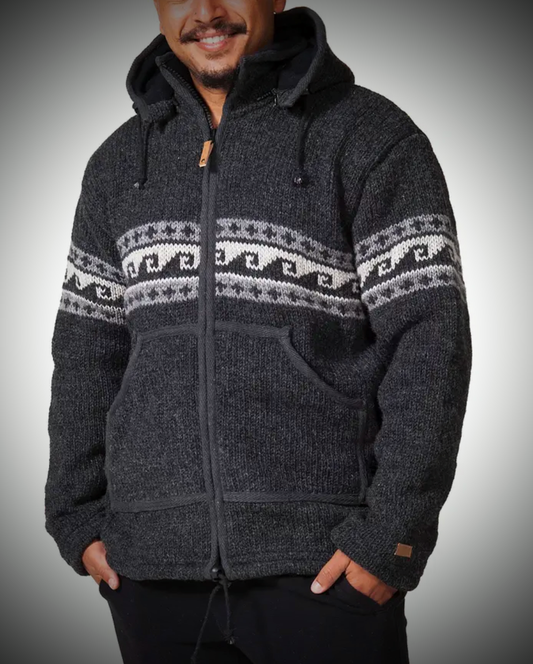 Ark Wave Wool Zip up Cardigan - Unisex