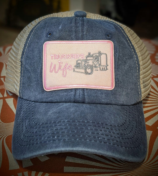 Vintage Wash Adjustable Cap - Truckers Wife