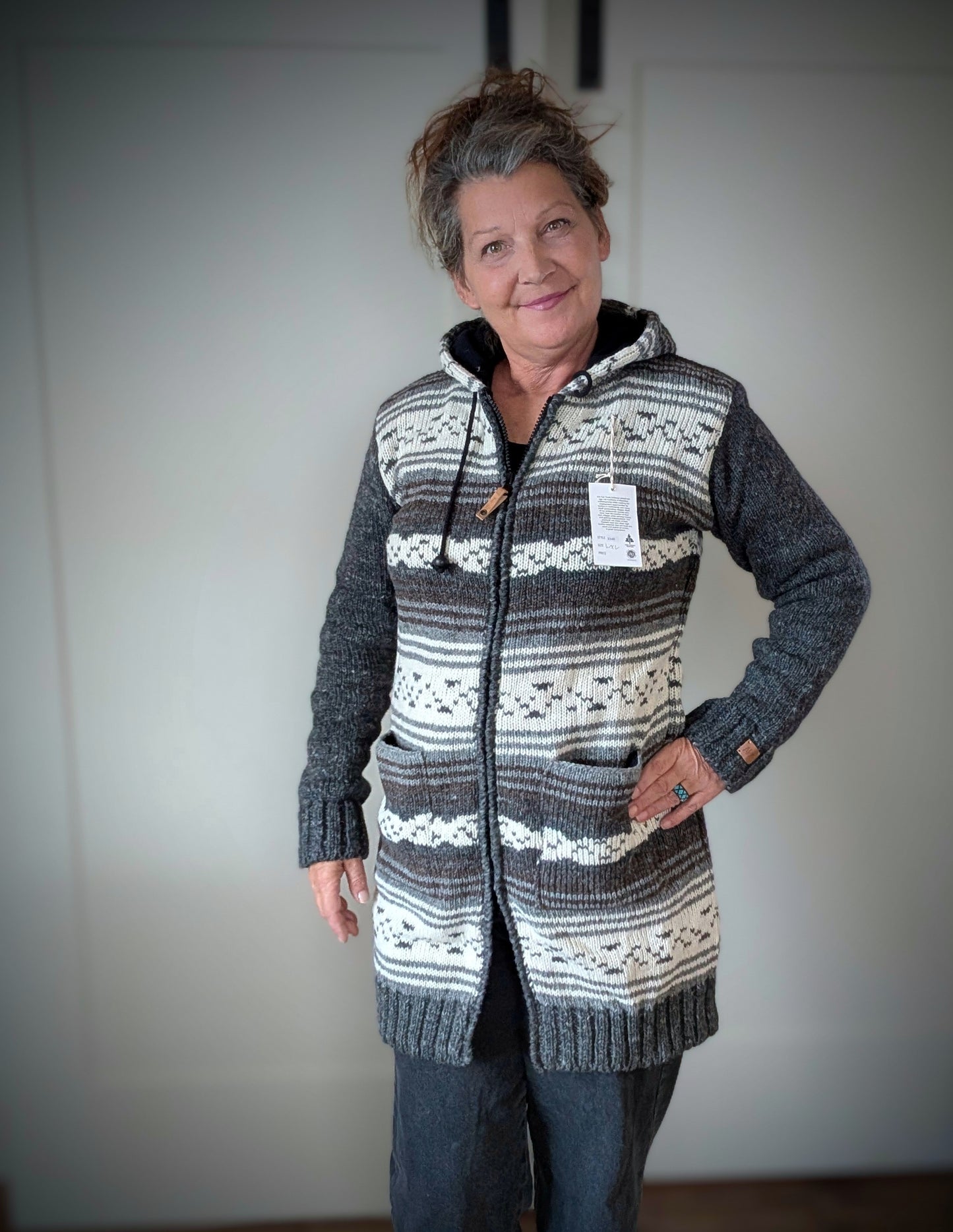 Kelowna Wool Front Zip Longline Hooded Jacket