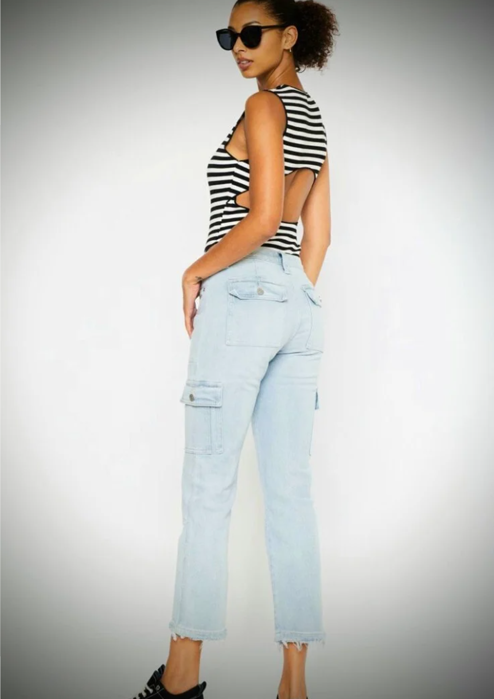 KanCan Cargo Straight Leg Lightwash