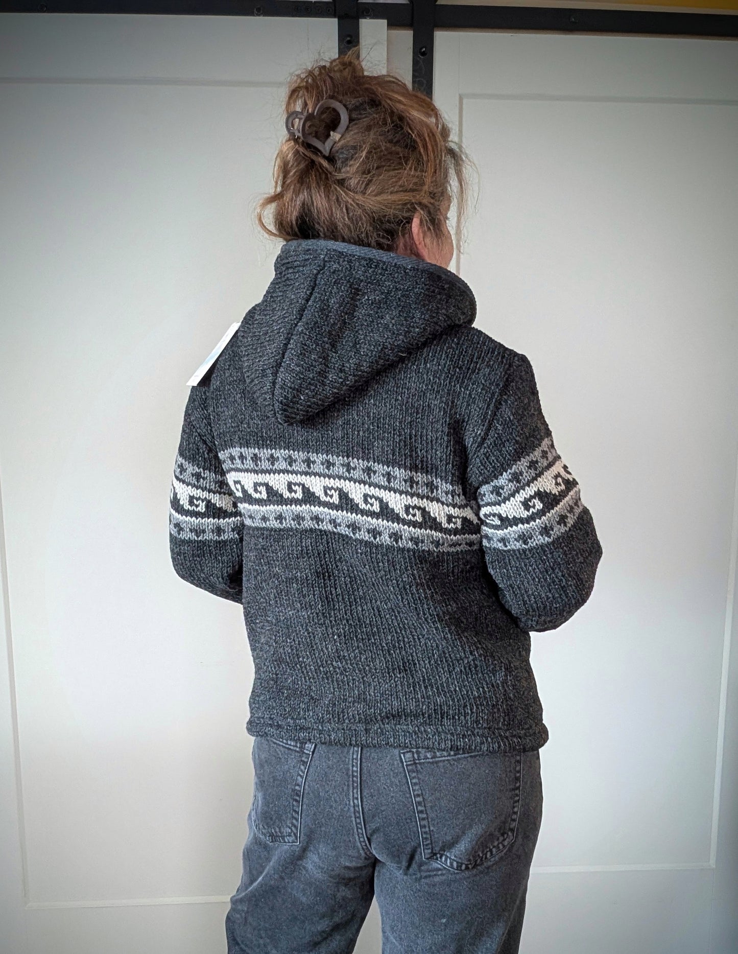 Unisex Wave Wool Zip Front Hooded Jacket